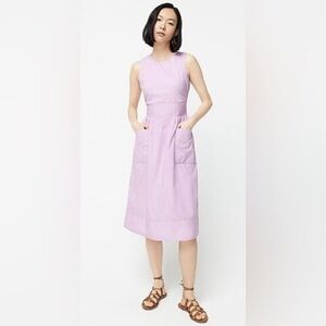 J. Crew Cotton Poplin Apron Dress in Lilac - Size 12